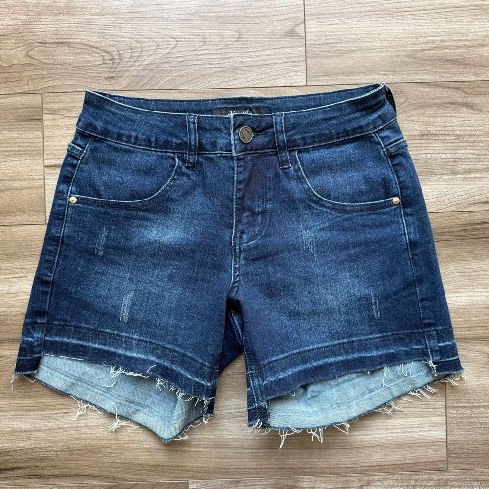 Hawthorne Dark Wash Denim Raw
Hem Shorts Size 4